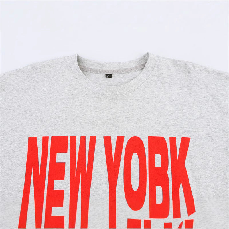 Casual Printed Round Neck Short Sleeve T-shirt