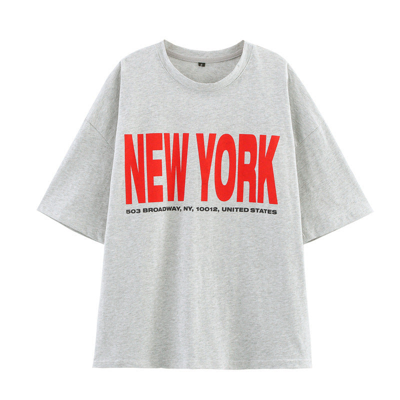 Casual Printed Round Neck Short Sleeve T-shirt
